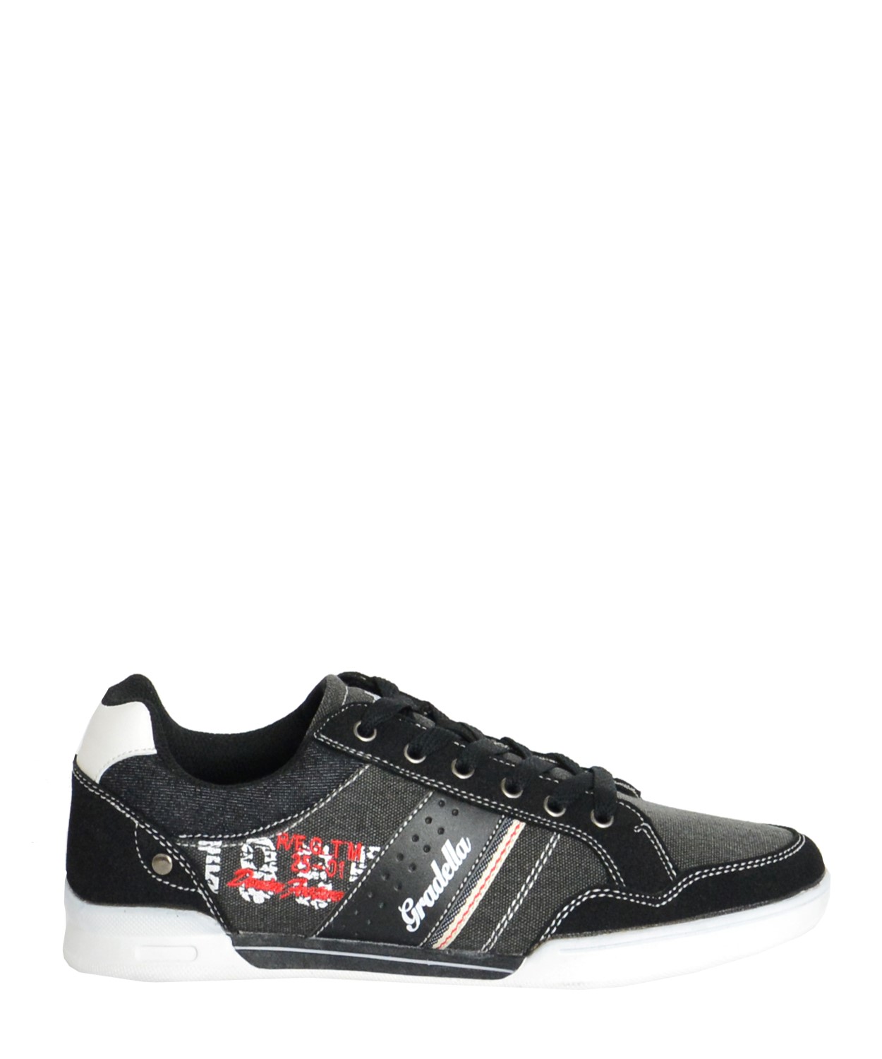 Ανδρικά Casual παπούτσια μαύρα χαμηλά κορδόνια K70422